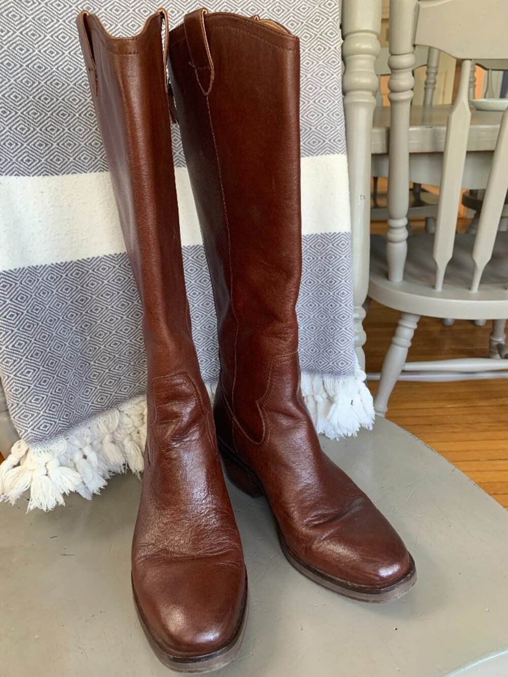 Aqua Sofft Leather Shelby Boots, Size 41, Color: Whiskey